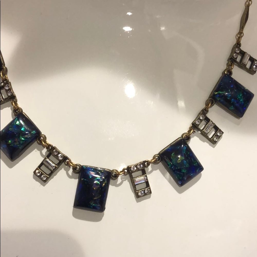 Anne Koplik Stunning Black Opal Rectangles Necklac - Picture 5 of 8